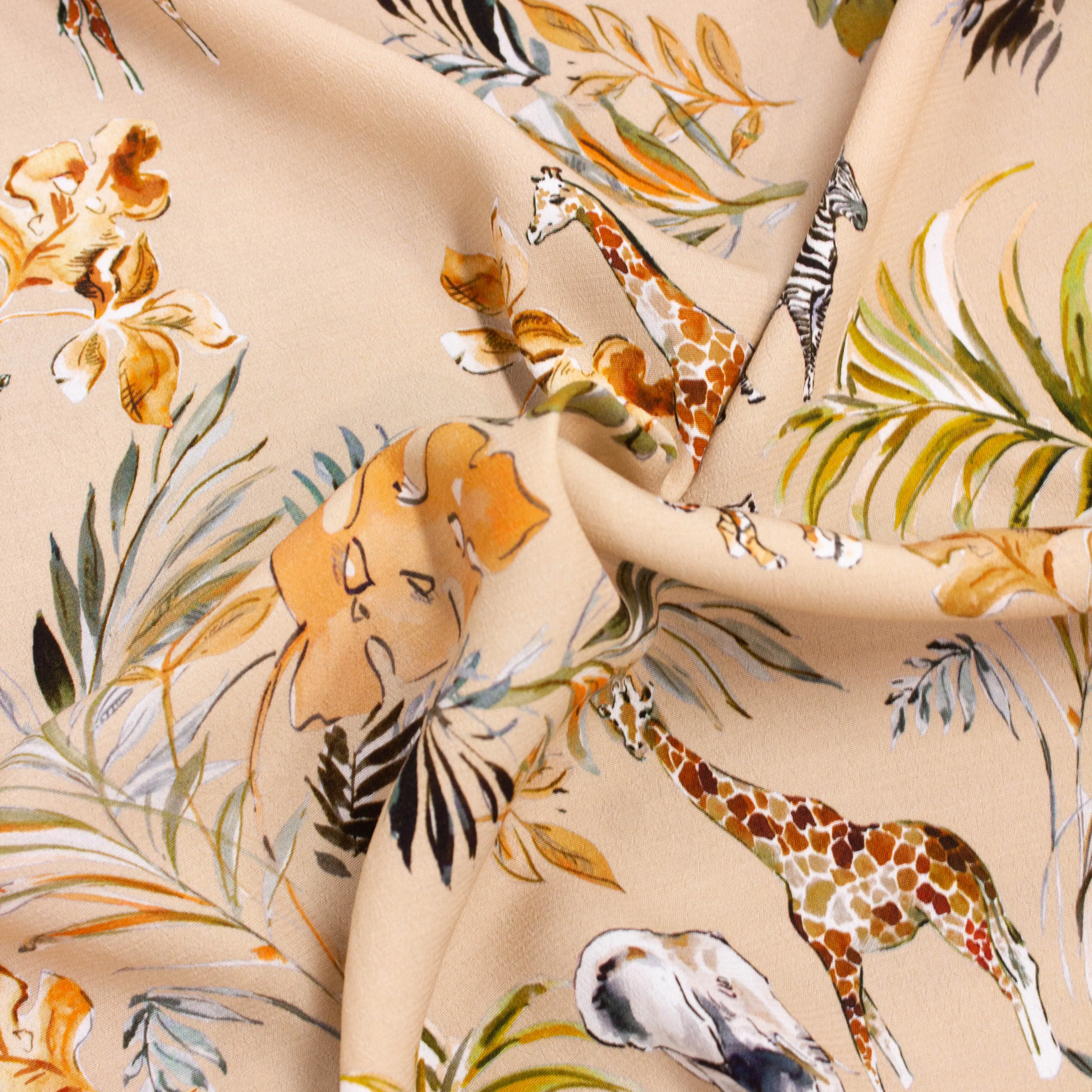 Etella Sand Beige Floral Viscose