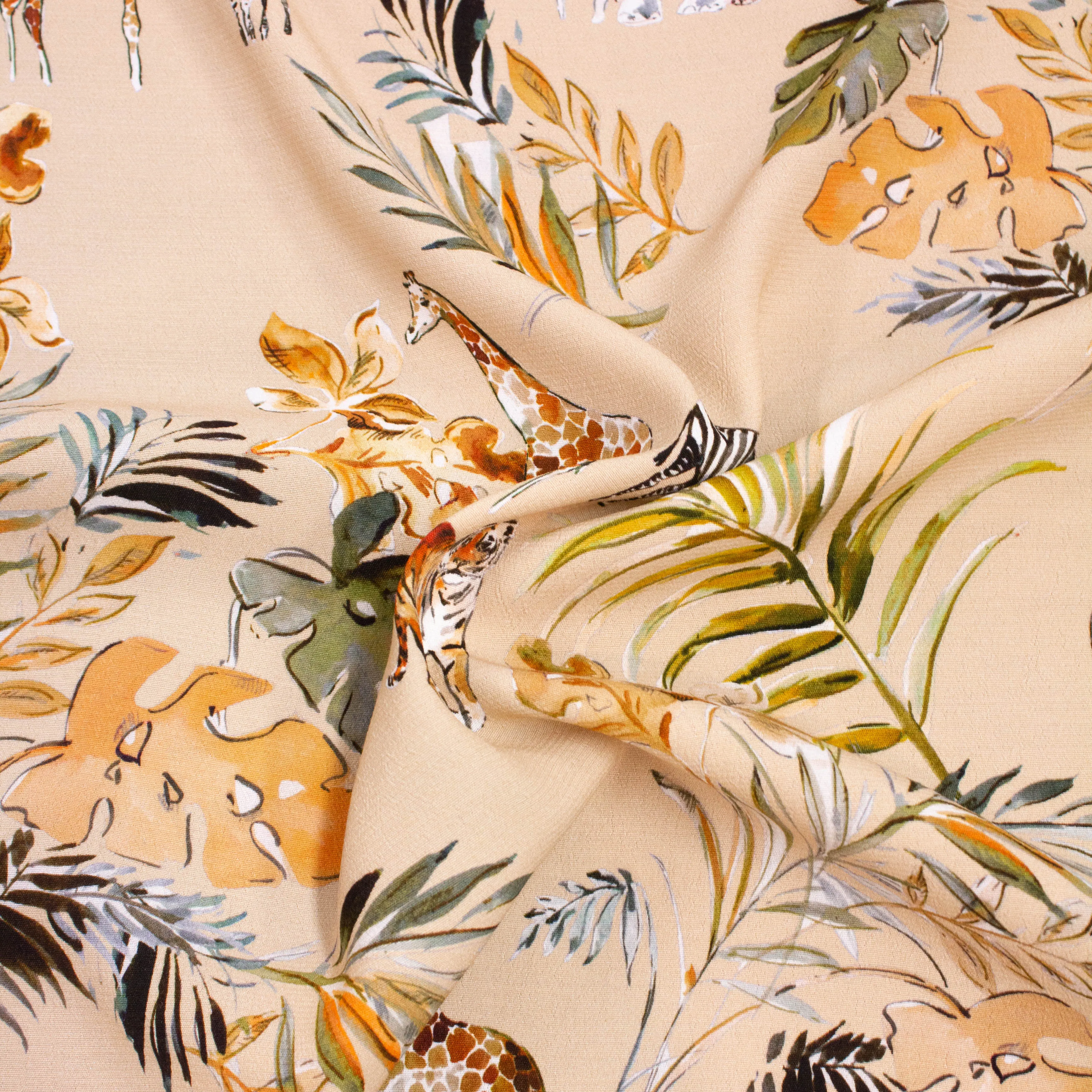Etella Sand Beige Floral Viscose