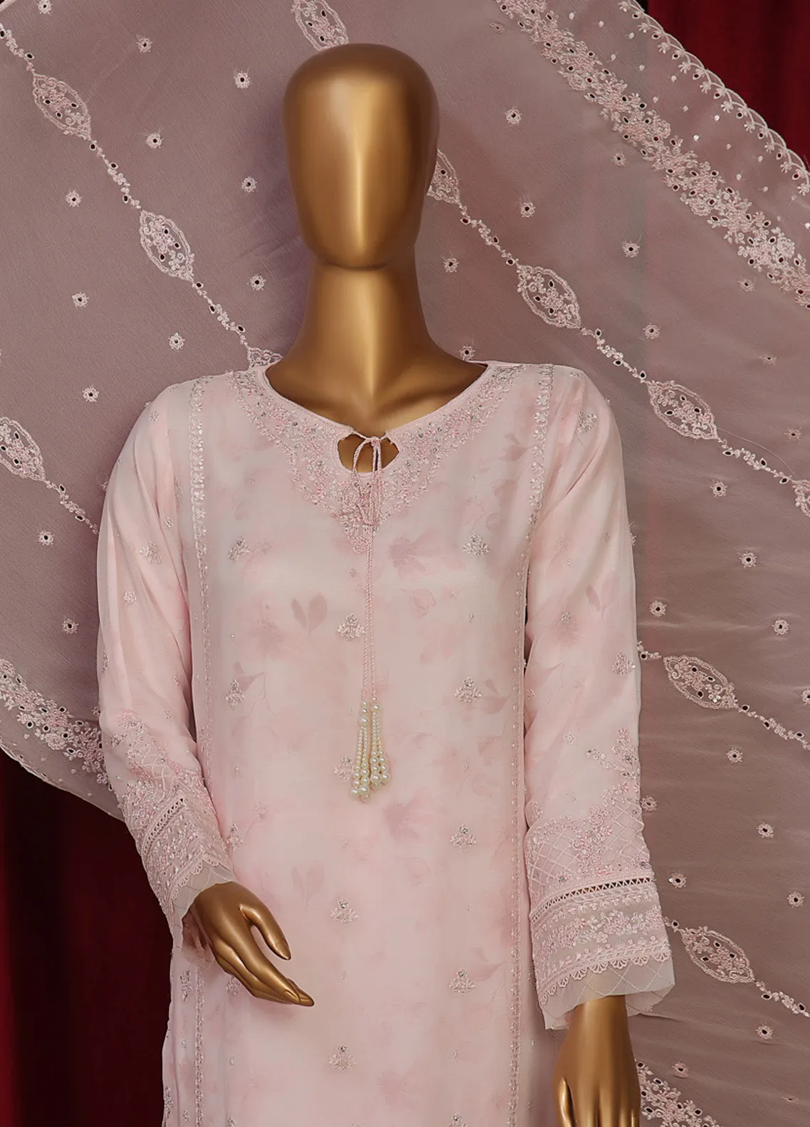 Fasaane By HZ Textile Embroidered Chiffon 3 Piece Stitched Suit HZ24F HZK-196-PWPK