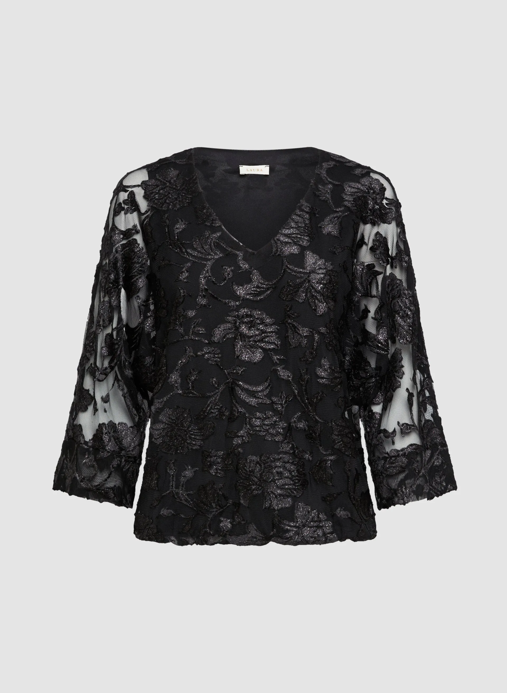 Floral Burnout Velour Top