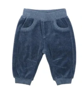 Fox & Finch W24 Dragon Velour Pants Blue Marl