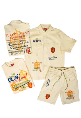 Fulfillment Dept. Button Up Shirt and Victory Begins Shirt Bundle
