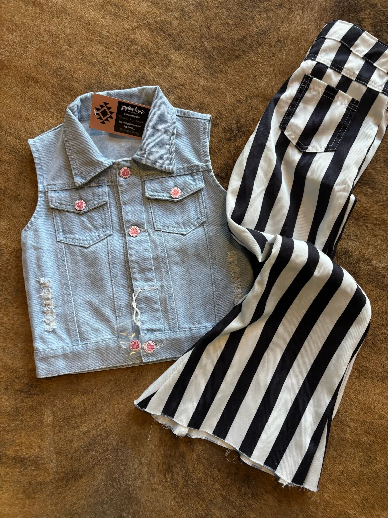 Girl's denim coquette vest