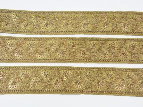 Golden Sequins Embroidered Border
