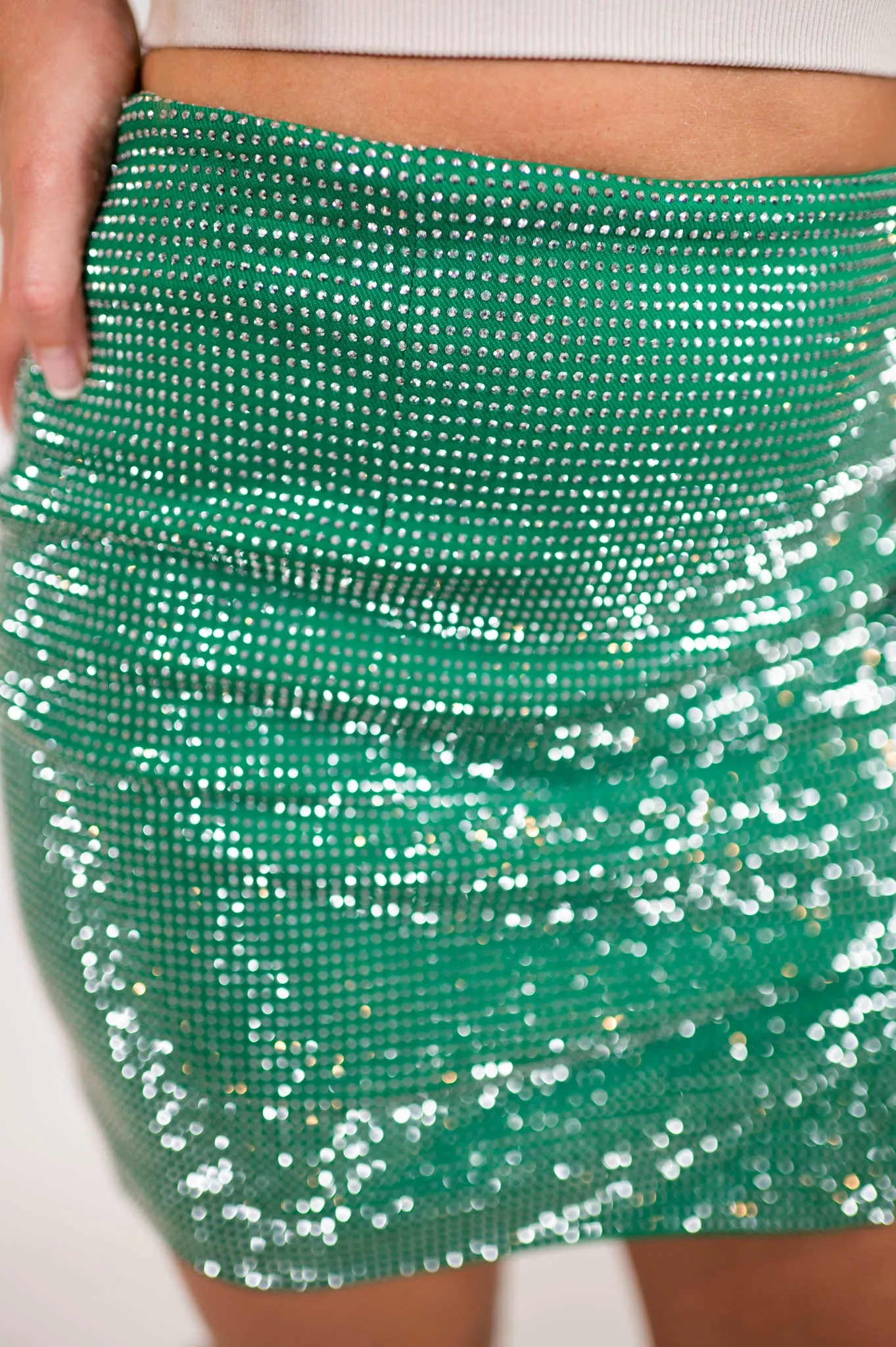 Green Rhinestone Skirt