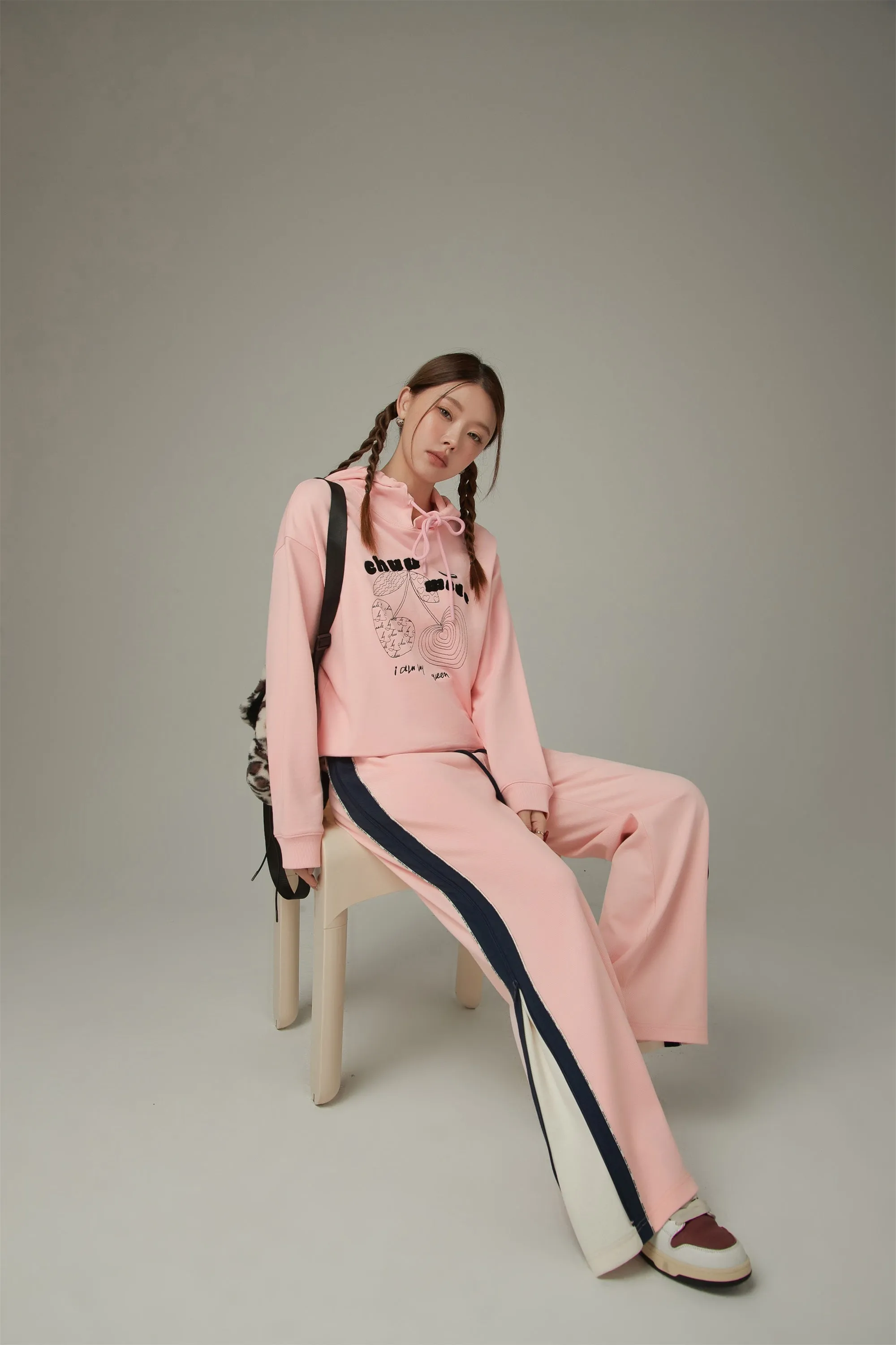 Heart Embroidered Wide Pants