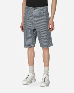Hickory Stripe Carpenter Shorts Blue
