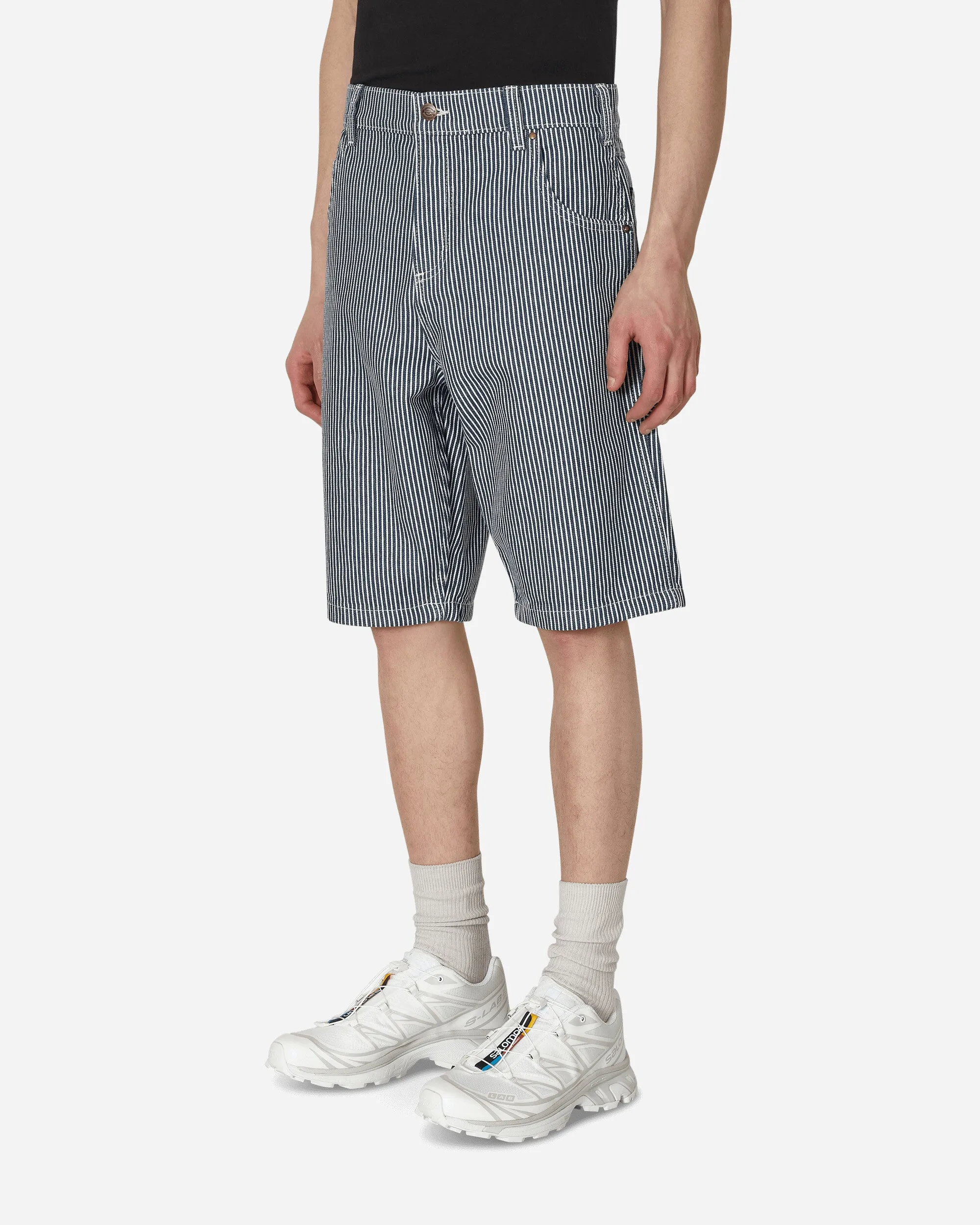 Hickory Stripe Carpenter Shorts Blue