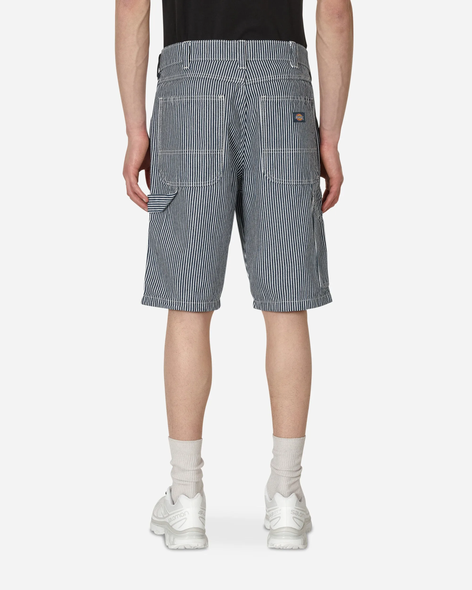 Hickory Stripe Carpenter Shorts Blue