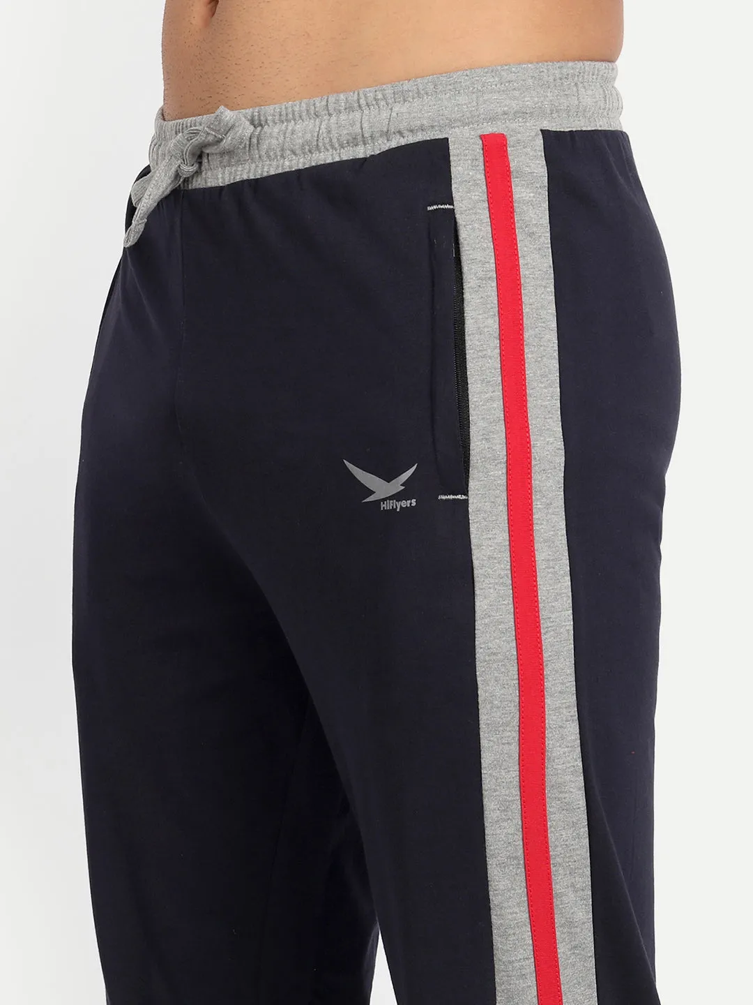HiFlyers Men Side Striped Details Navy Blue Trackpants