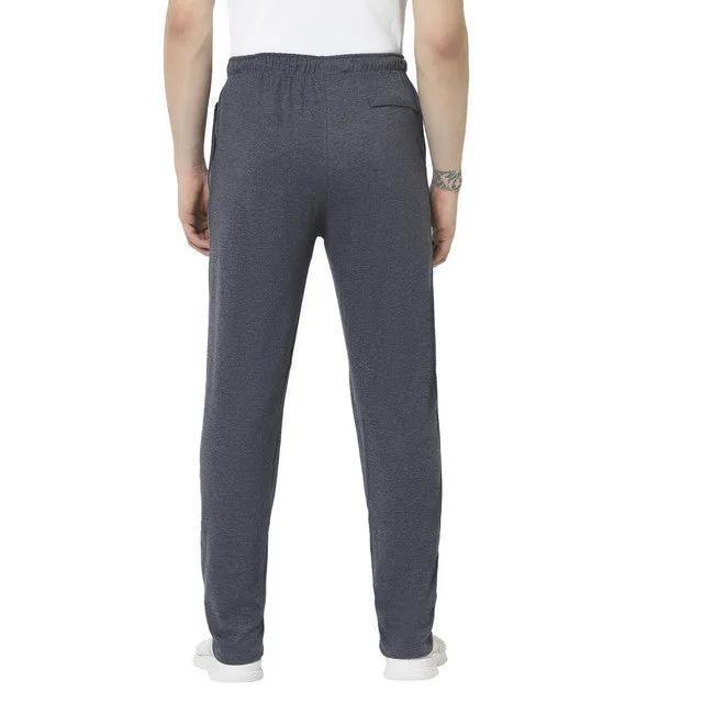 Hiflyers Mens Anthra-Blue Regular Fit Solid Cotton Blend Trackpant/Jogger
