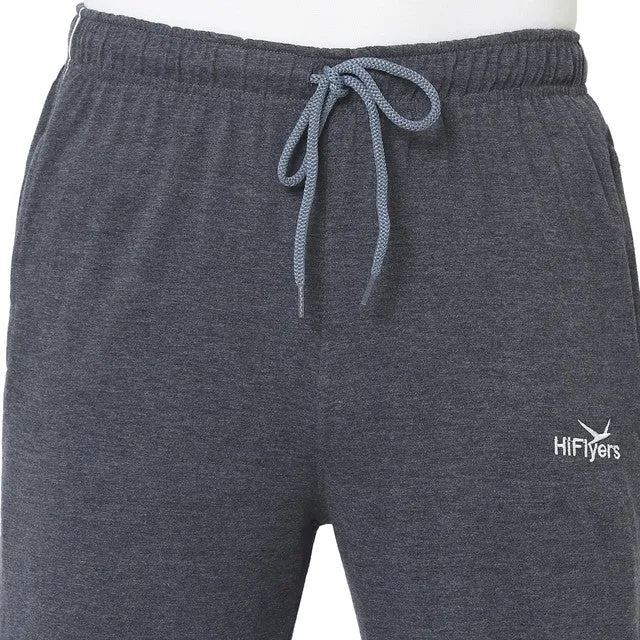 Hiflyers Mens Anthra-Blue Regular Fit Solid Cotton Blend Trackpant/Jogger