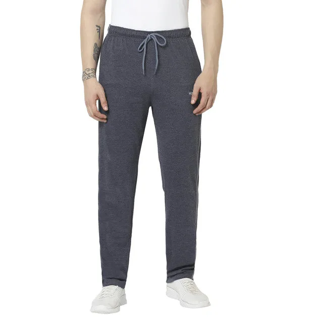Hiflyers Mens Anthra-Blue Regular Fit Solid Cotton Blend Trackpant/Jogger