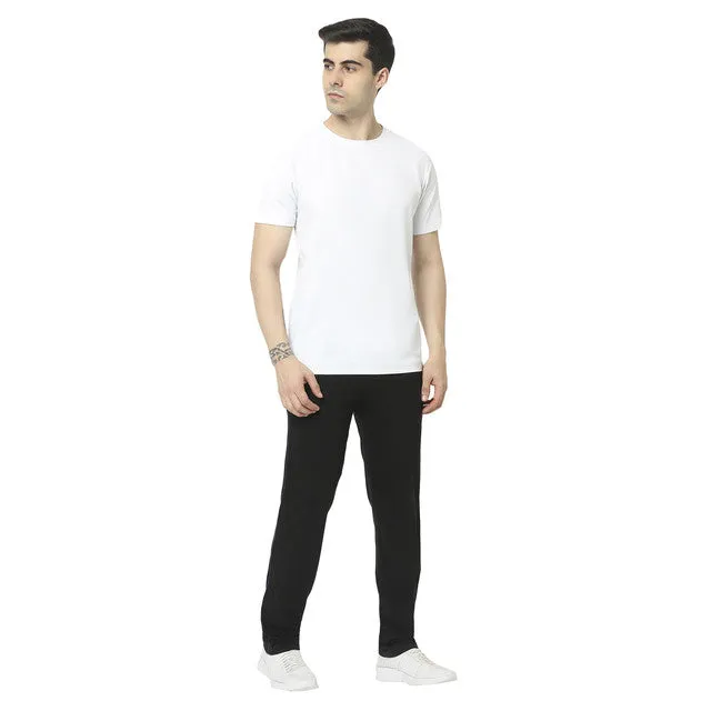 Hiflyers Mens Black Regular Fit Solid Cotton Blend Trackpant/Jogger