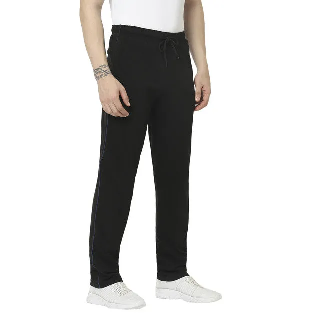 Hiflyers Mens Black Regular Fit Solid Cotton Blend Trackpant/Jogger