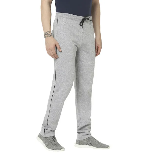 Hiflyers Mens Grey Slim Fit Solid Cotton Fleece Winter Trackpant/Joggger