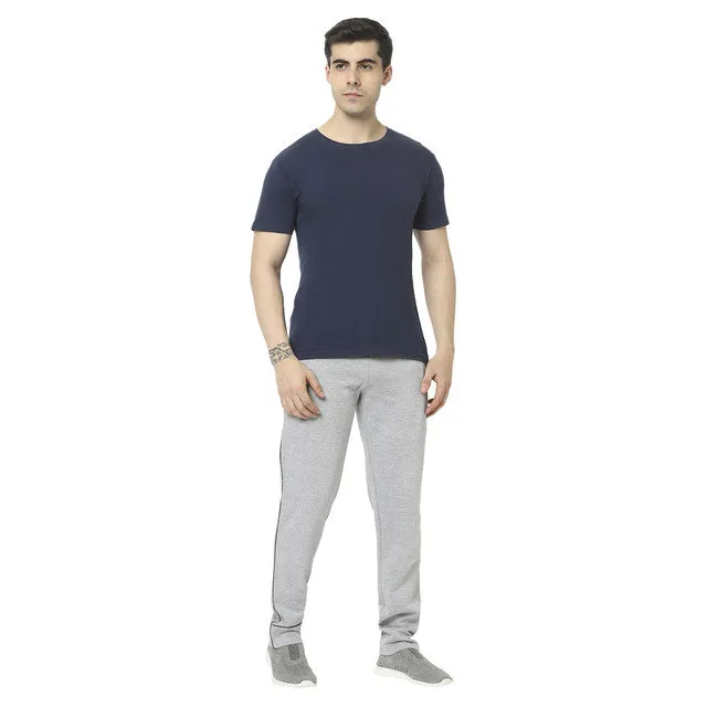 Hiflyers Mens Grey Slim Fit Solid Cotton Fleece Winter Trackpant/Joggger