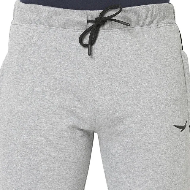 Hiflyers Mens Grey Slim Fit Solid Cotton Fleece Winter Trackpant/Joggger