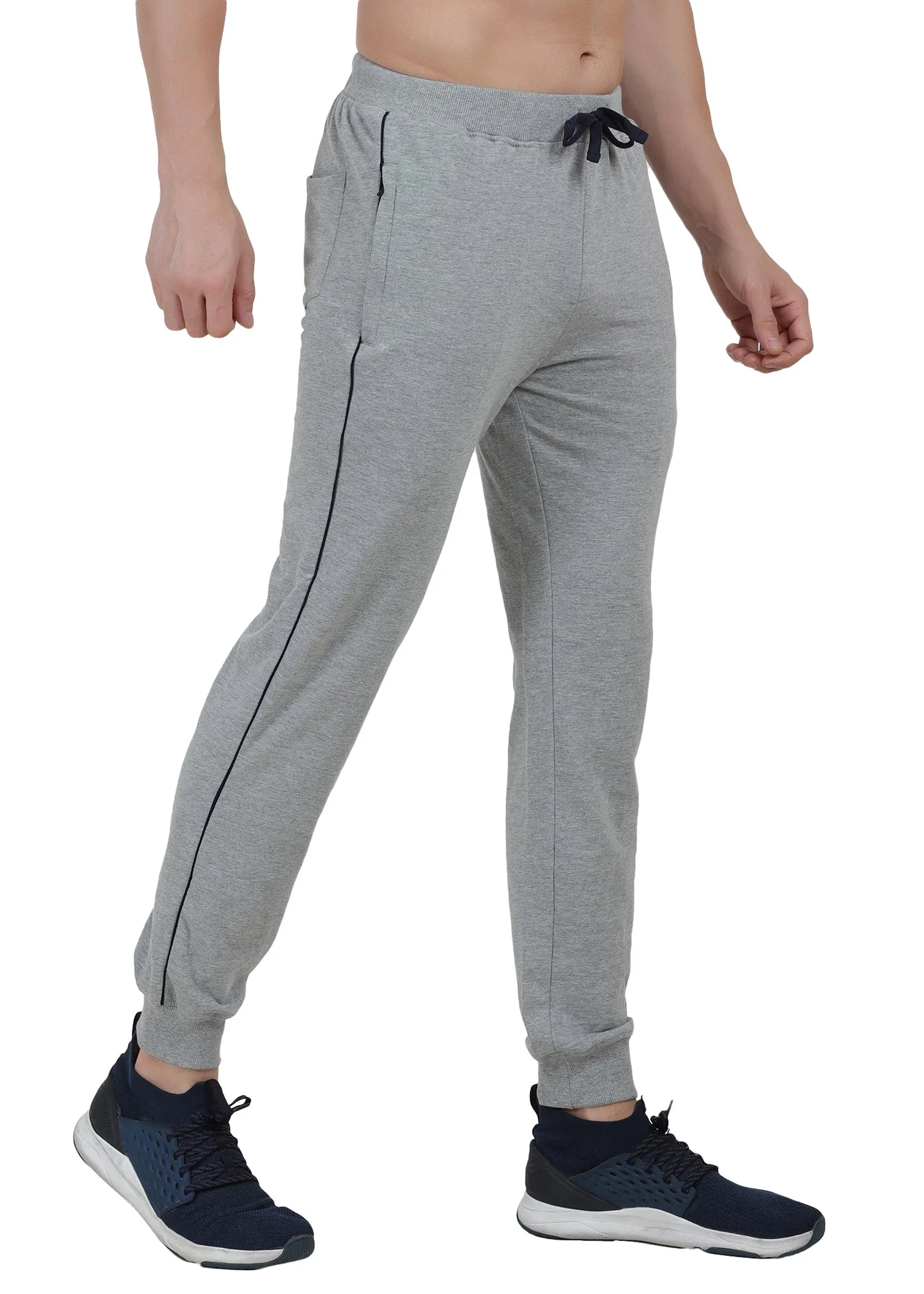 Hiflyers Mens Grey Slim Fit Solid Terry Joggers