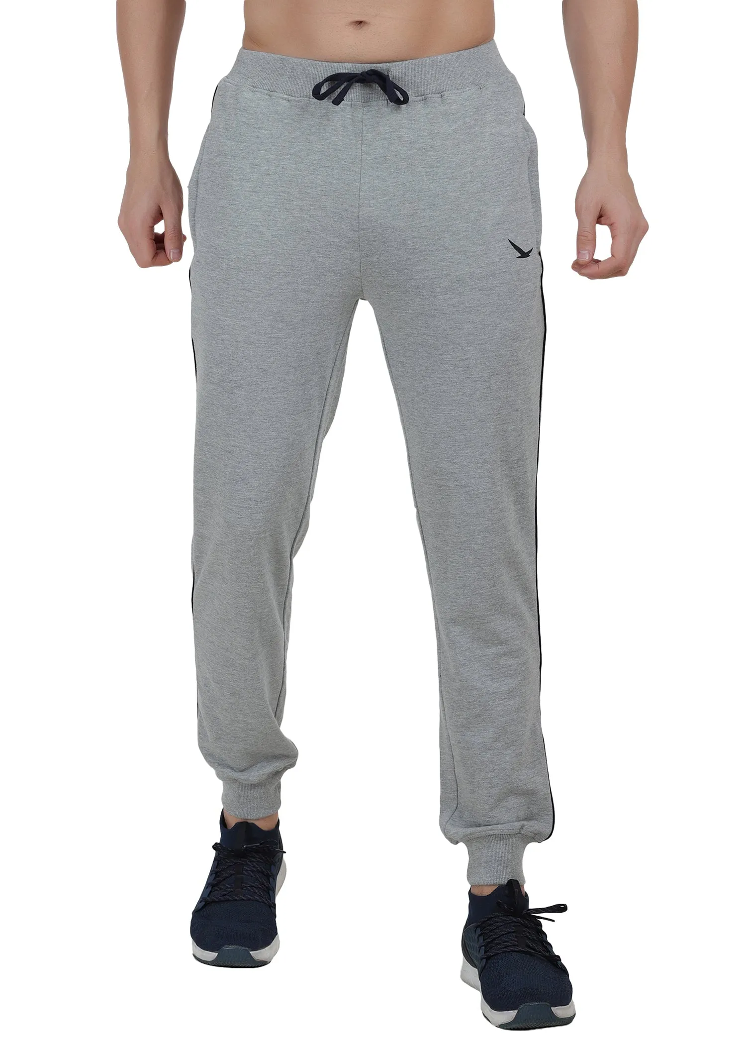 Hiflyers Mens Grey Slim Fit Solid Terry Joggers