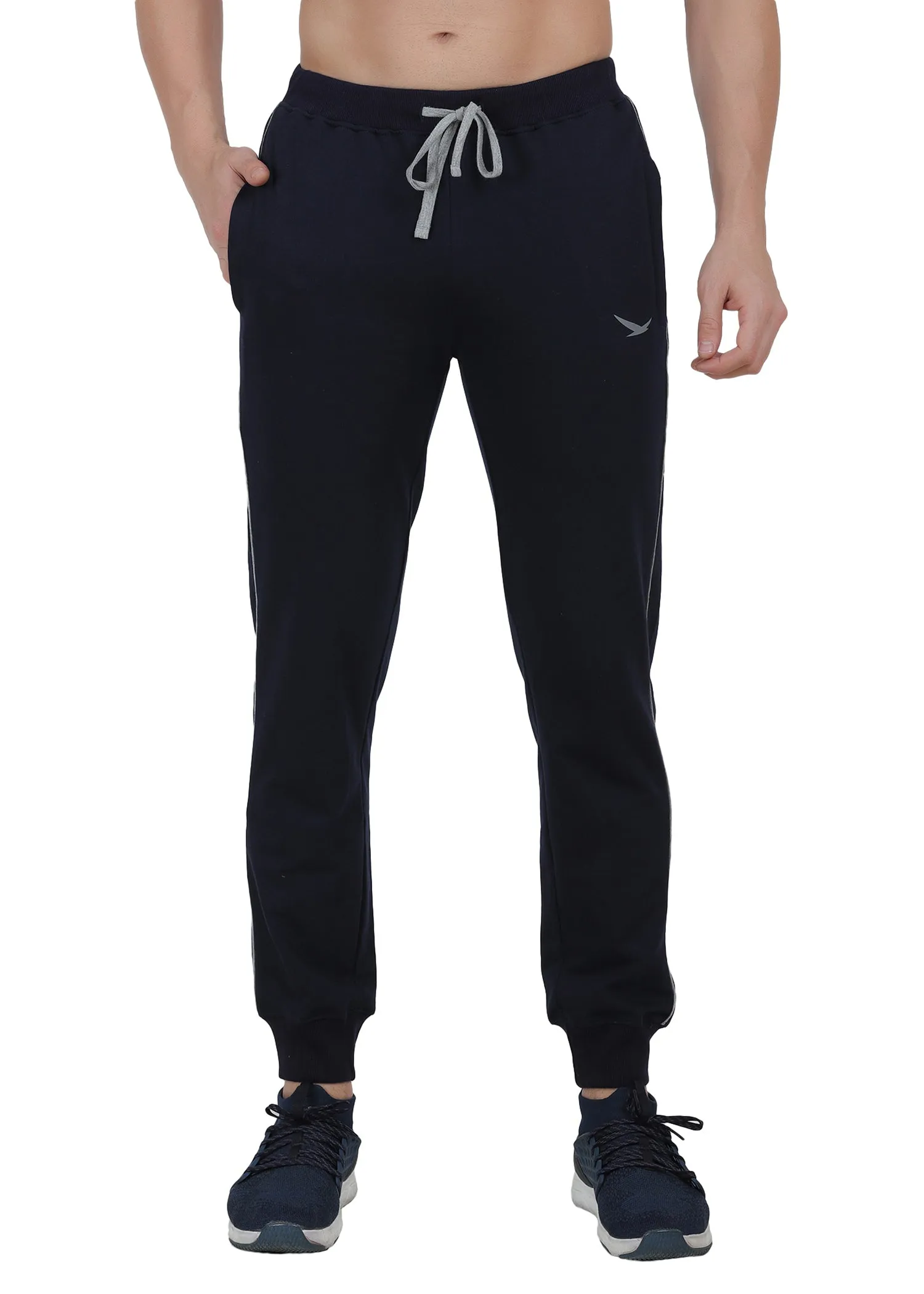 Hiflyers Mens Navy Slim Fit Solid Terry Joggers