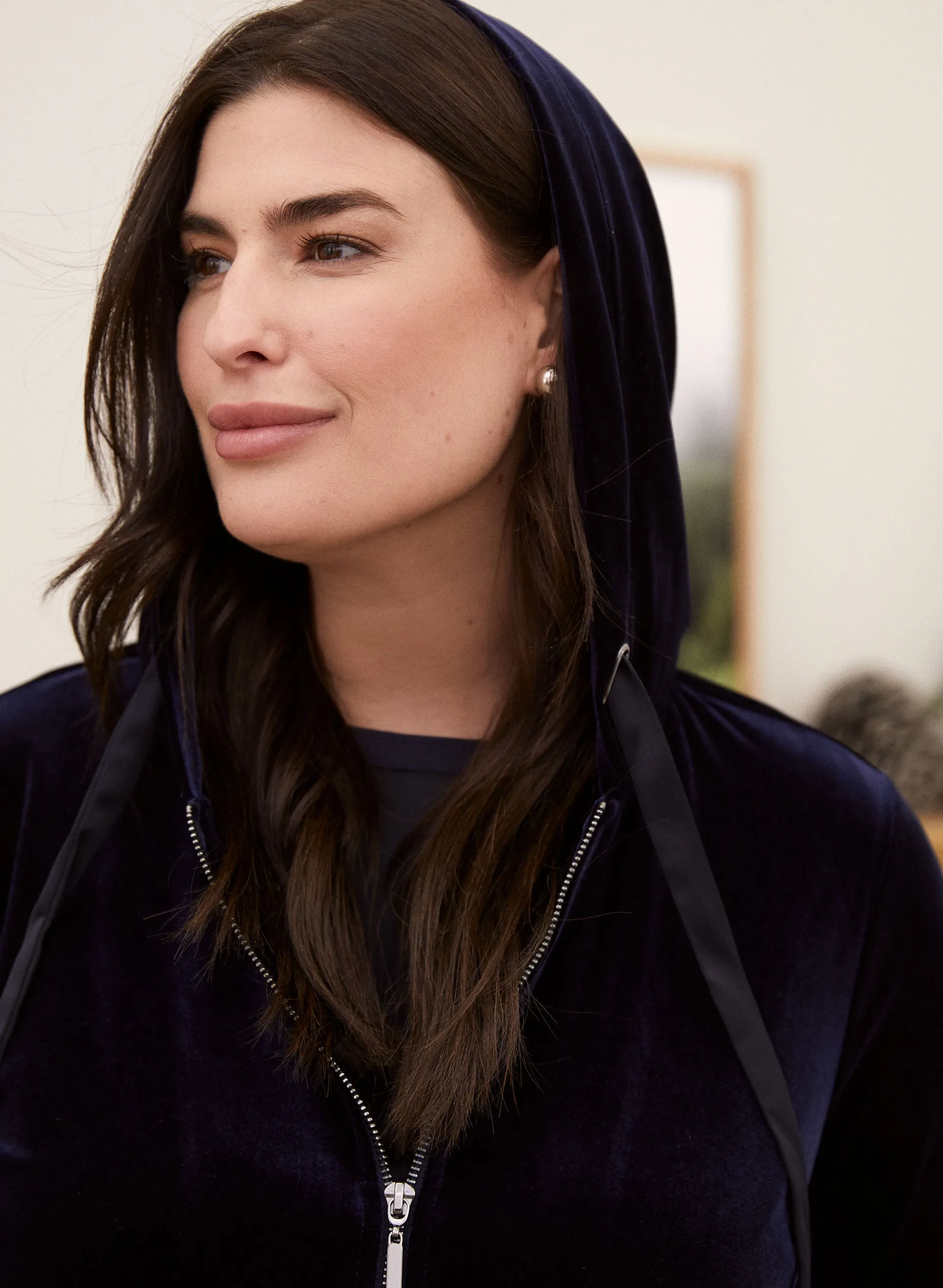 Hooded Velour Top