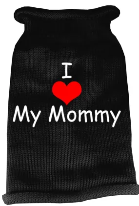I Heart Mommy Screen Print Knit Pet Sweater XS Black