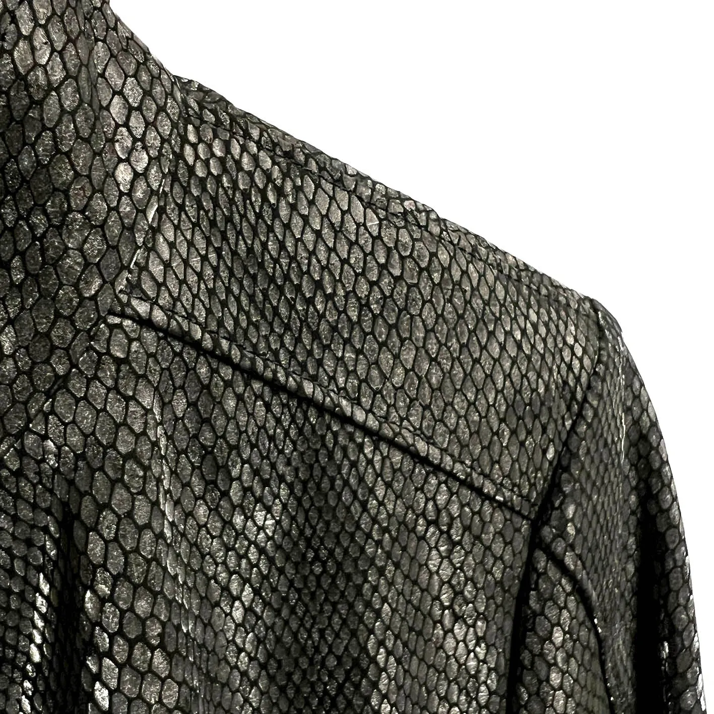 JENKA Ladies' Leather Biker Jacket / Shimmering Snake