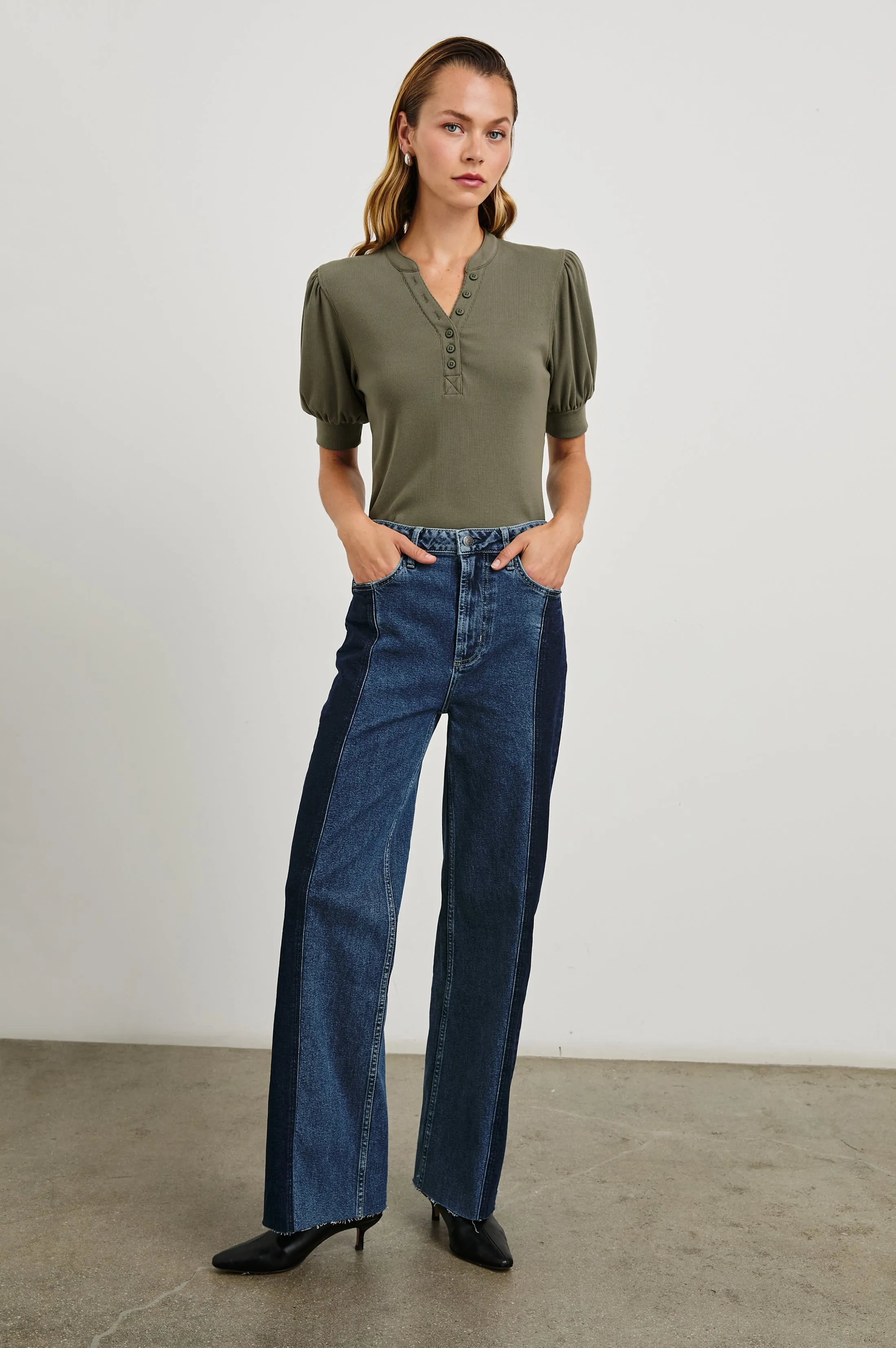 JEWEL TOP - WASHED OLIVE