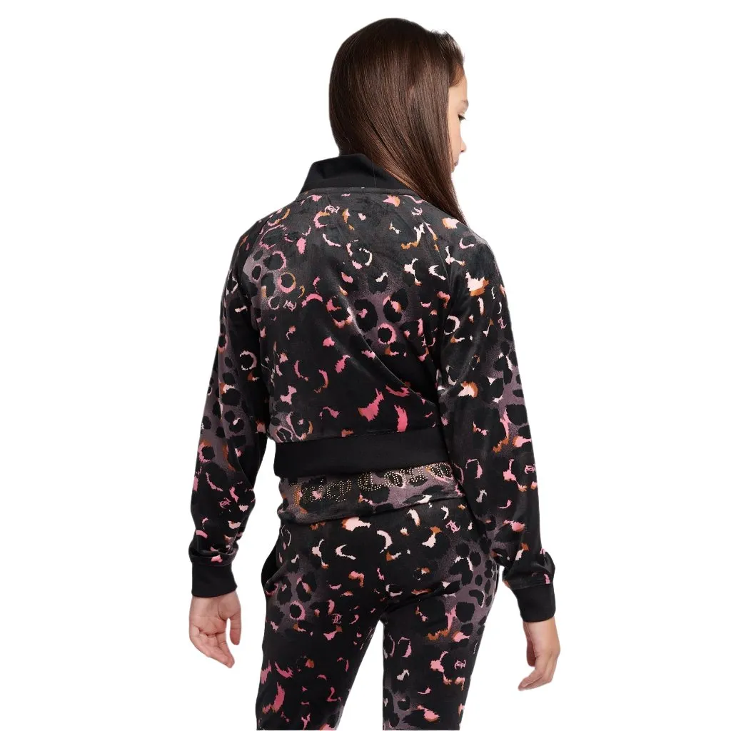Juicy Couture Velour Leopard Print Zip Thru Tracksuit Junior
