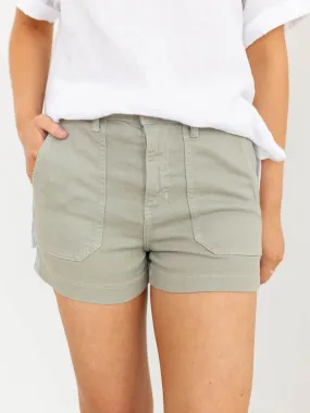 Just Black Light Olive High Rise Utility Short