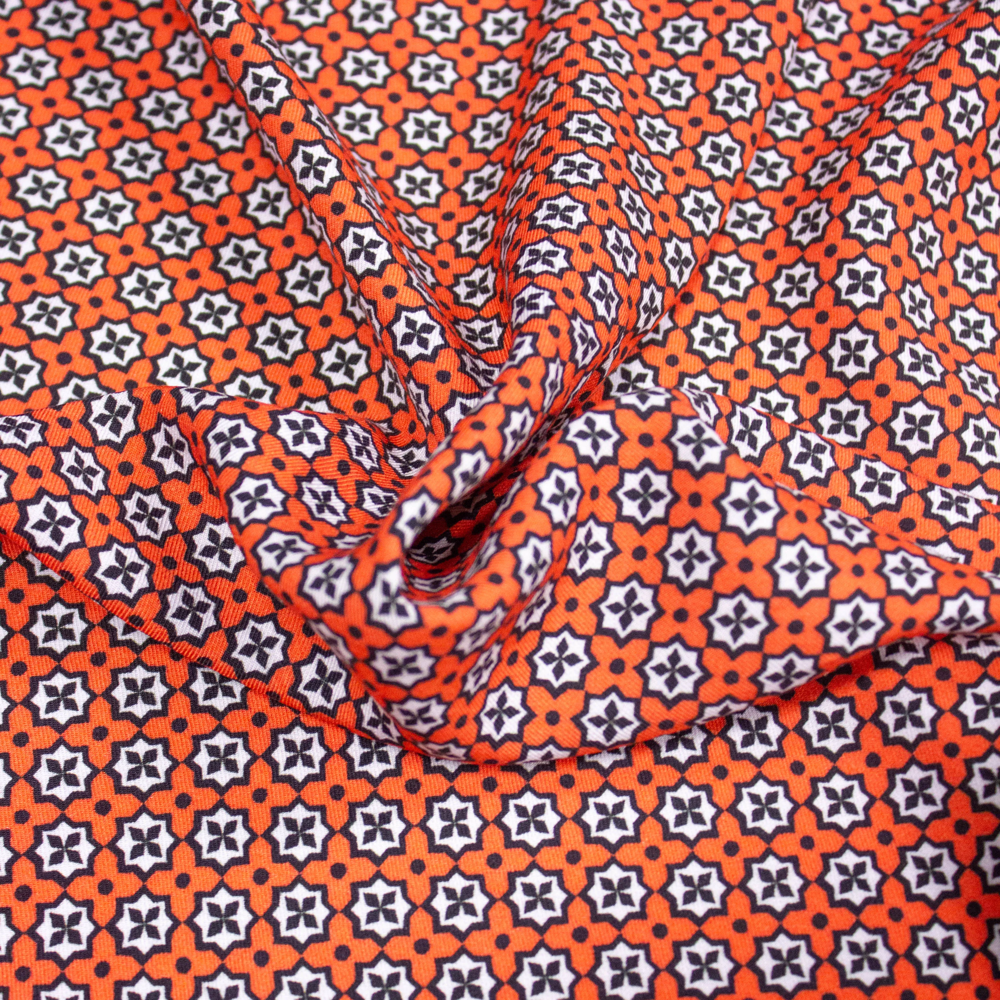 Kelyn Orange Floral Viscose Twill