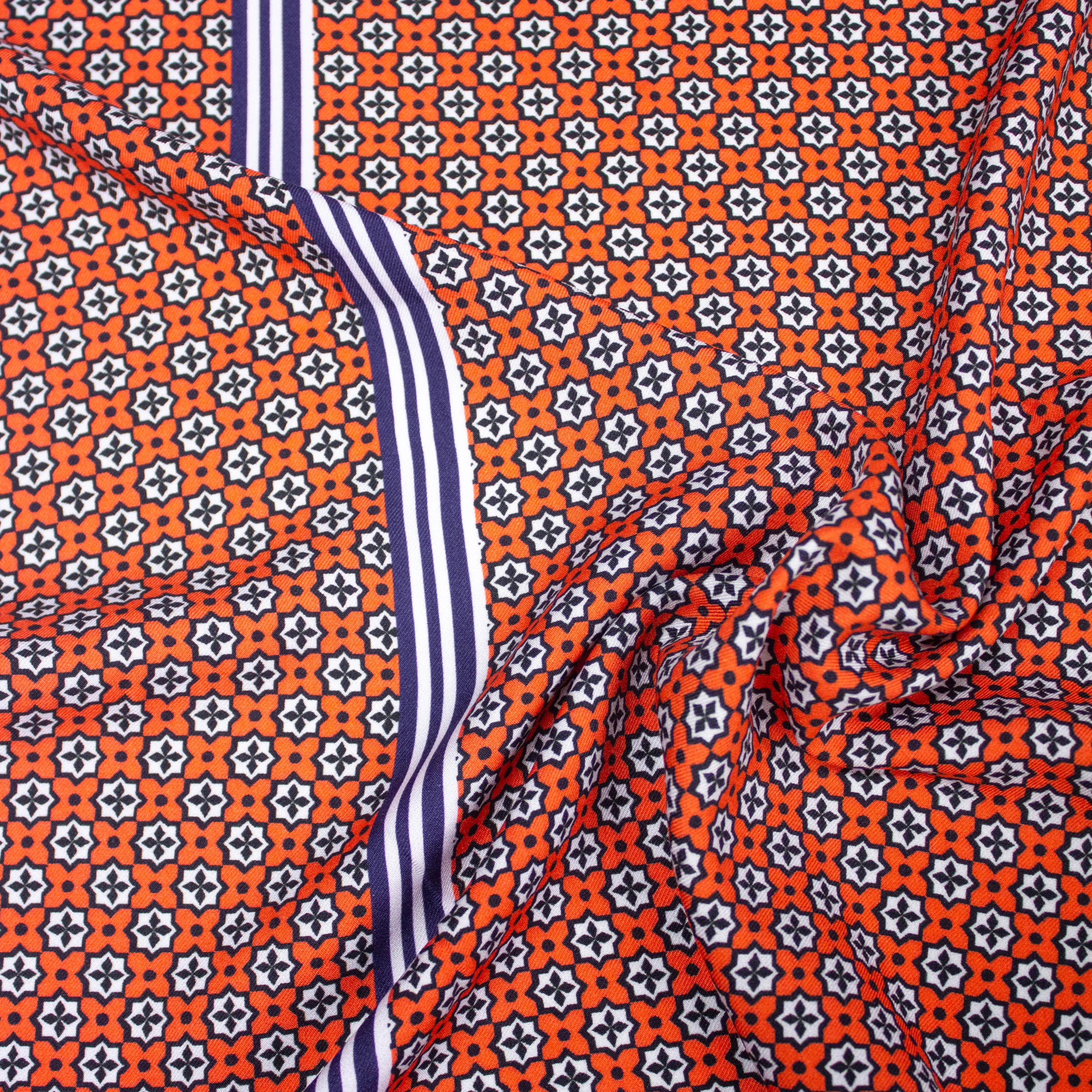 Kelyn Orange Floral Viscose Twill