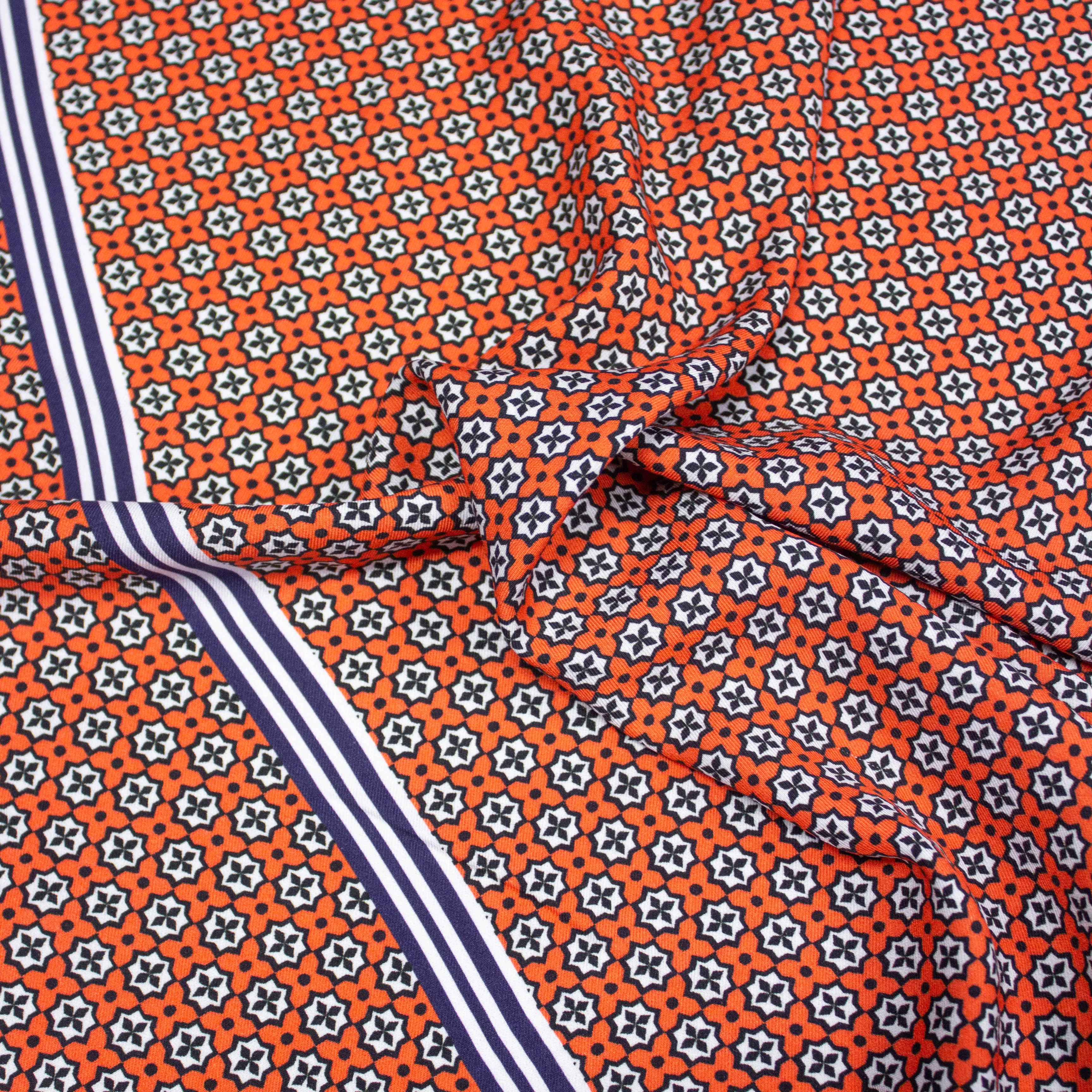 Kelyn Orange Floral Viscose Twill