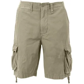 Khaki - Vintage Infantry Utility Army BDU Cargo Shorts - Heavyweight Cotton - Zipper Fly