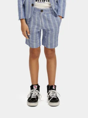 Kids - Striped linen blend shorts