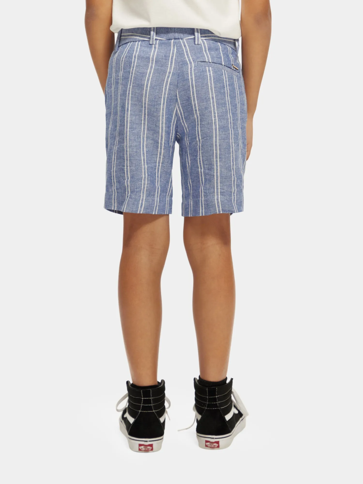Kids - Striped linen blend shorts