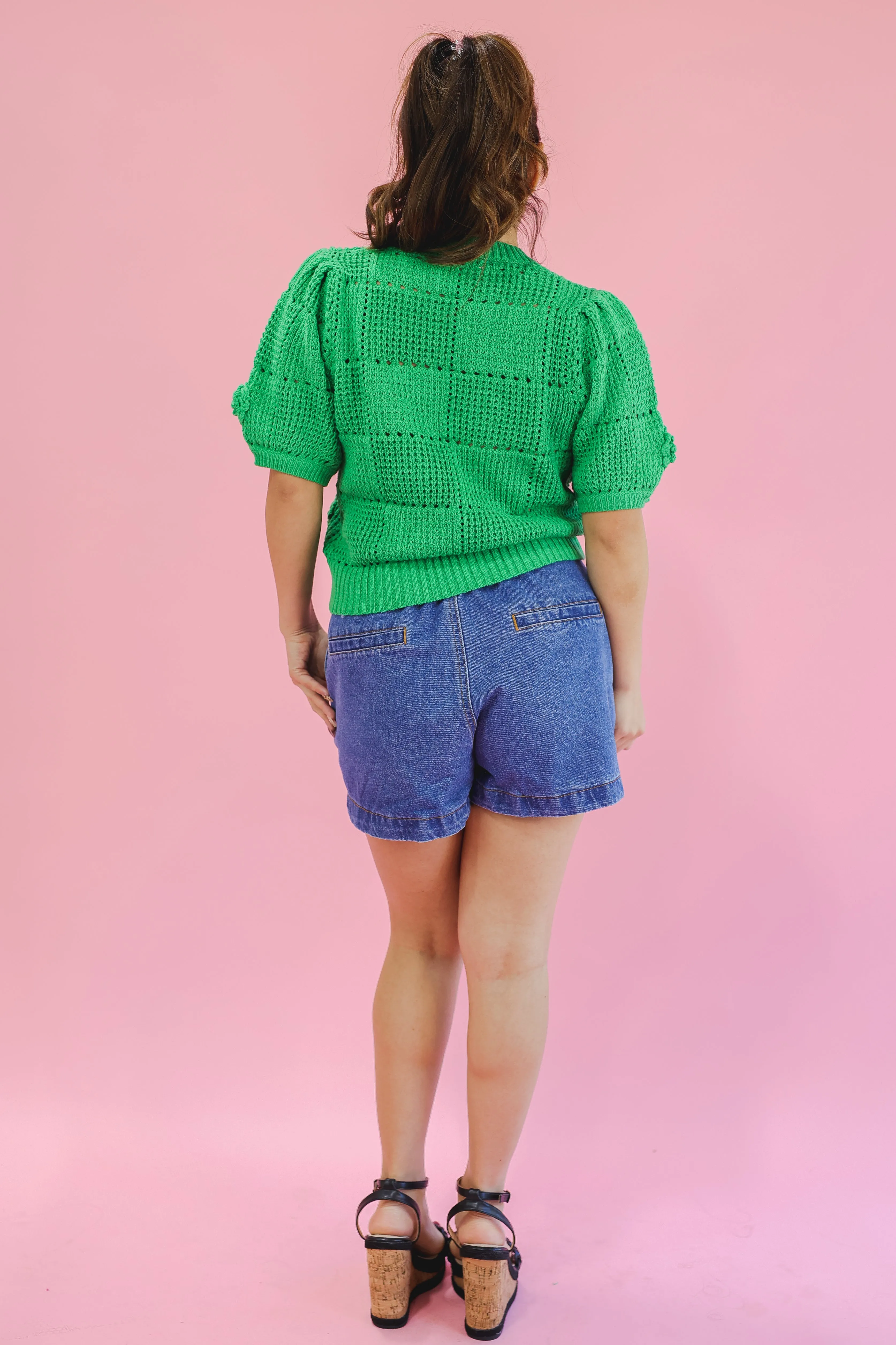 Kindred Heart Knit Floral Sweater - Green