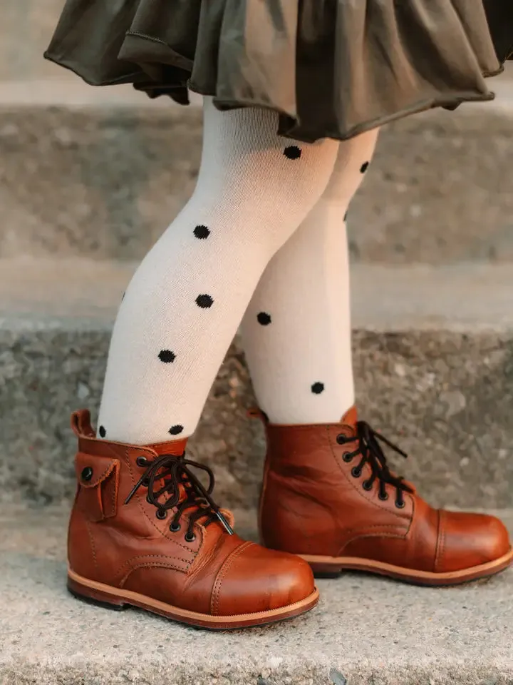 Knit Tights - Vanilla Dot