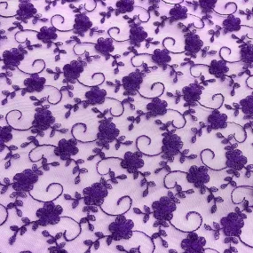 Lace Fabric Embroidered on 100% Polyester Net Mesh | Lace USA - 41922W