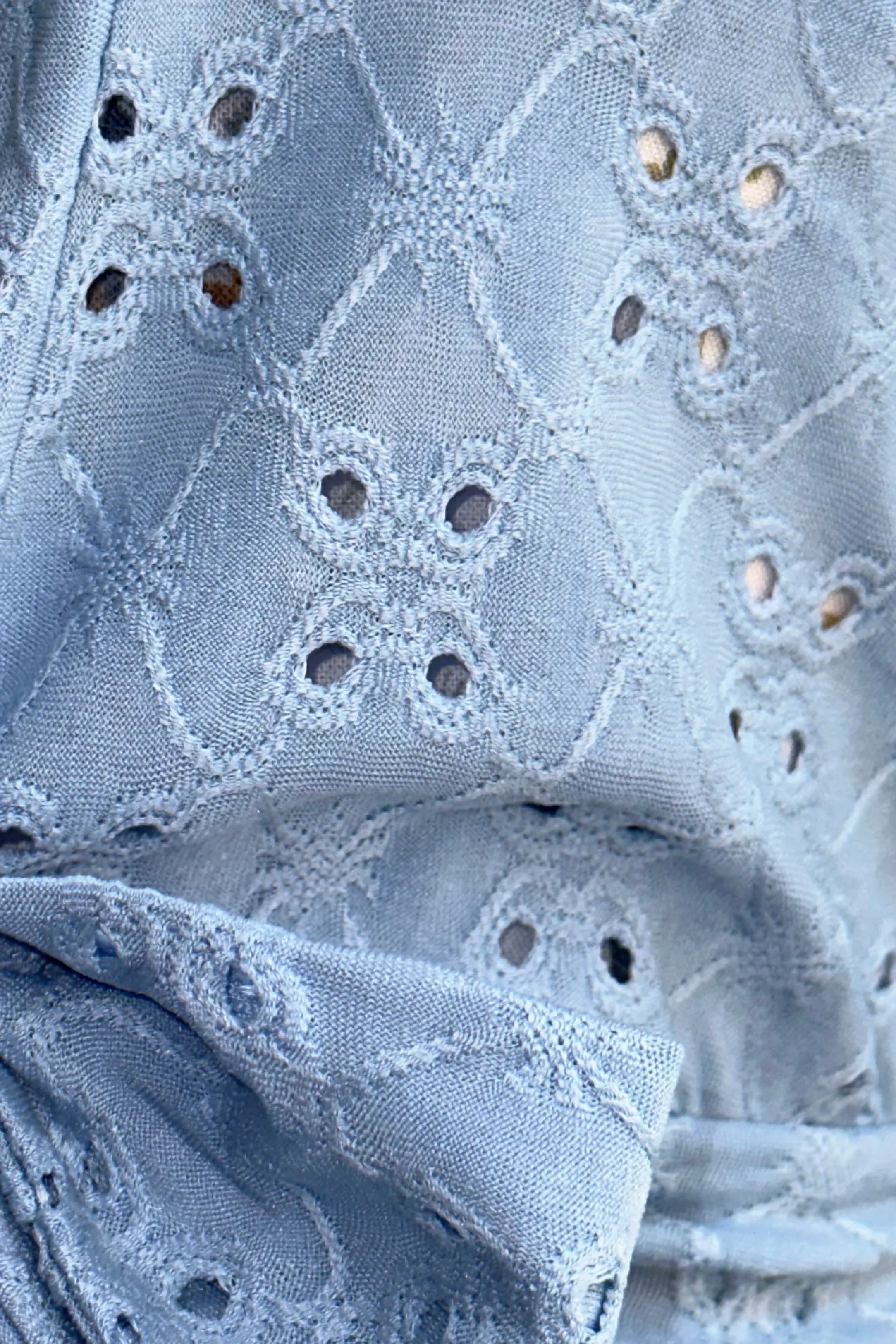 Light Blue Eyelet Sweet Sweater by Heart of Haute
