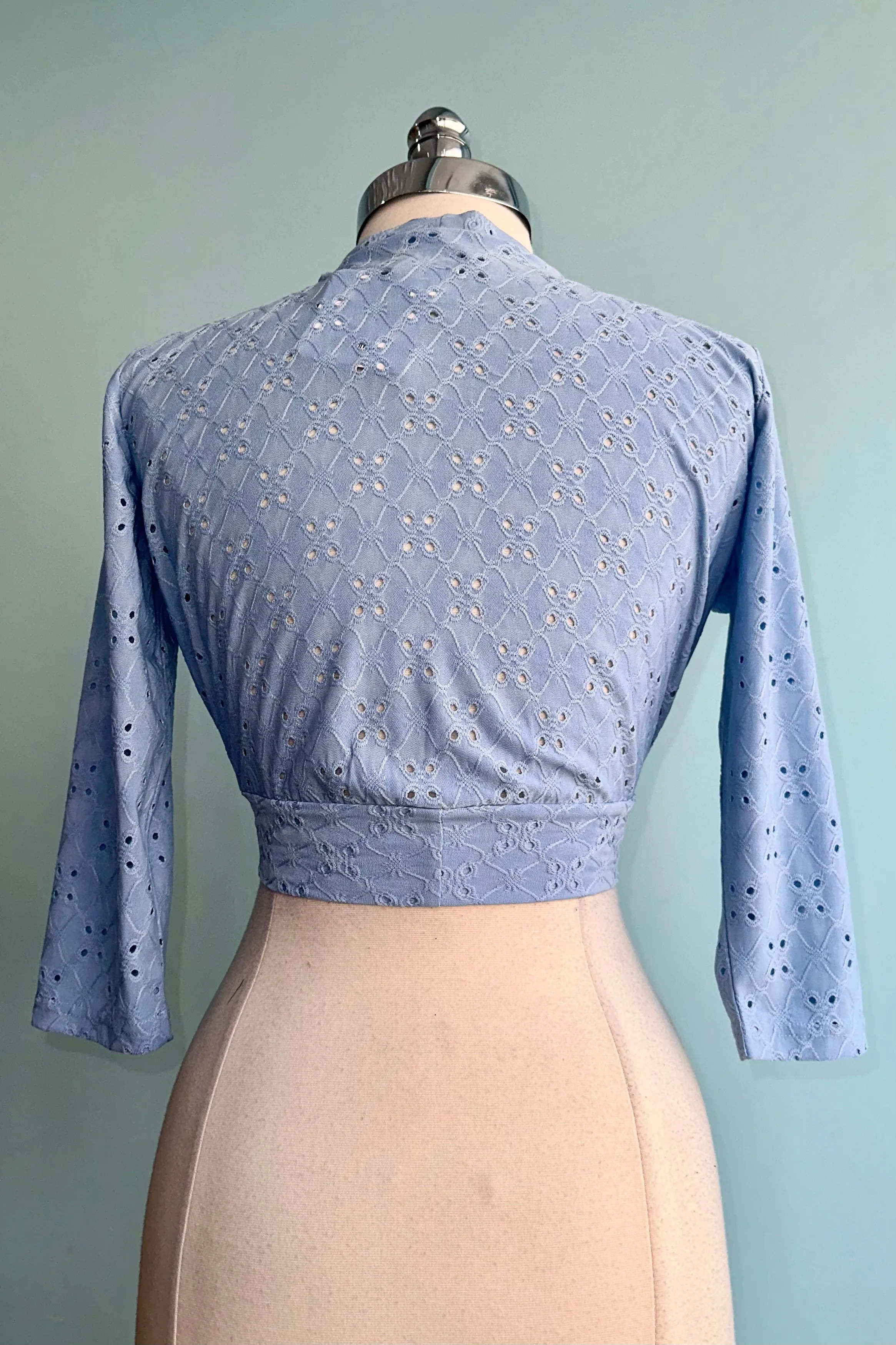 Light Blue Eyelet Sweet Sweater by Heart of Haute