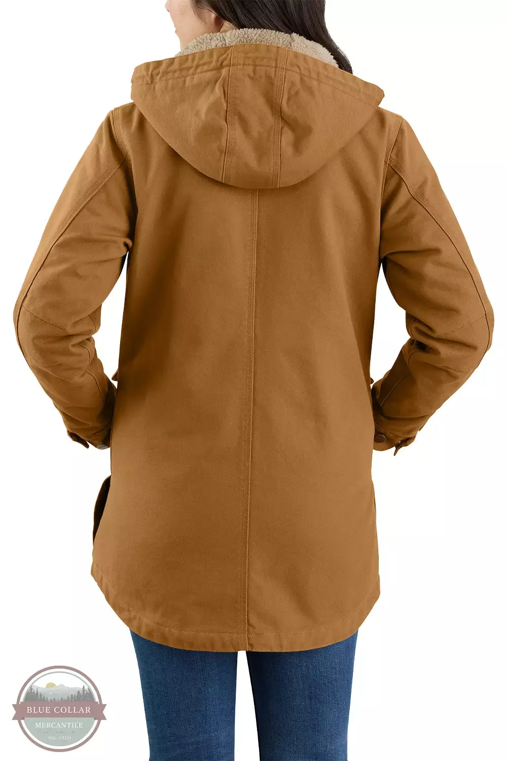Loose Fit Washed Duck Coat 105512-BRN
