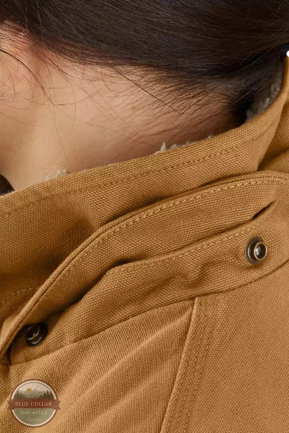 Loose Fit Washed Duck Coat 105512-BRN