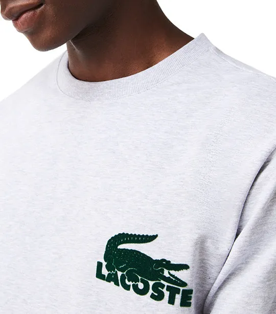 Men's Cotton Fleece Indoor Sweatshirt Silver Chine/Green