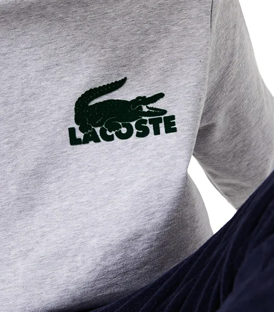 Men's Cotton Fleece Indoor Sweatshirt Silver Chine/Green