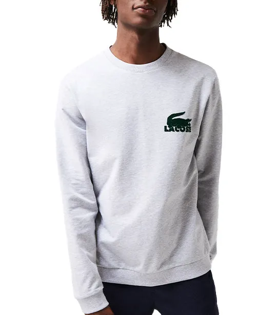 Men's Cotton Fleece Indoor Sweatshirt Silver Chine/Green