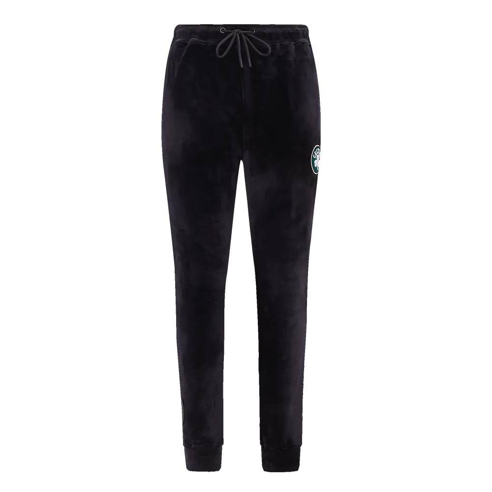 NBA BOSTON CELTICS CLASSIC HIGH RISE WOMEN'S VELOUR JOGGER (BLACK)