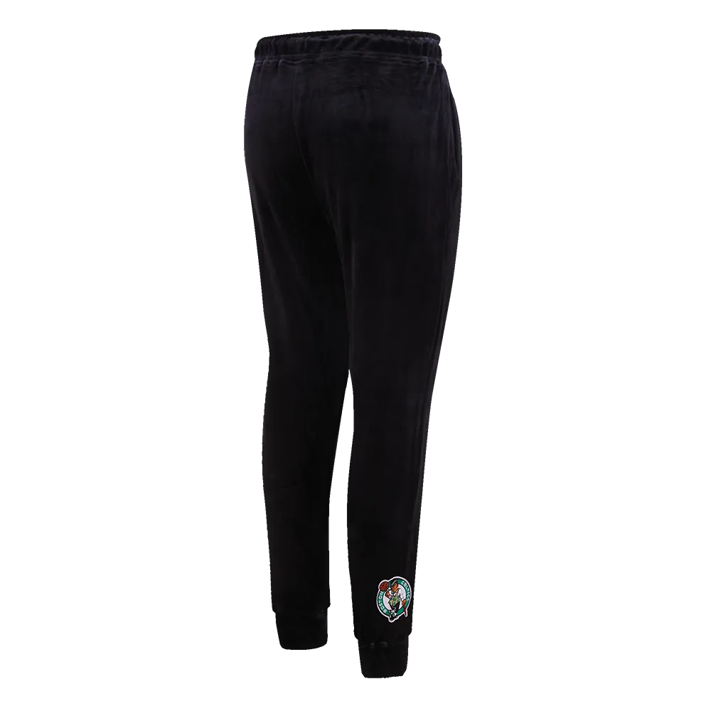 NBA BOSTON CELTICS CLASSIC HIGH RISE WOMEN'S VELOUR JOGGER (BLACK)