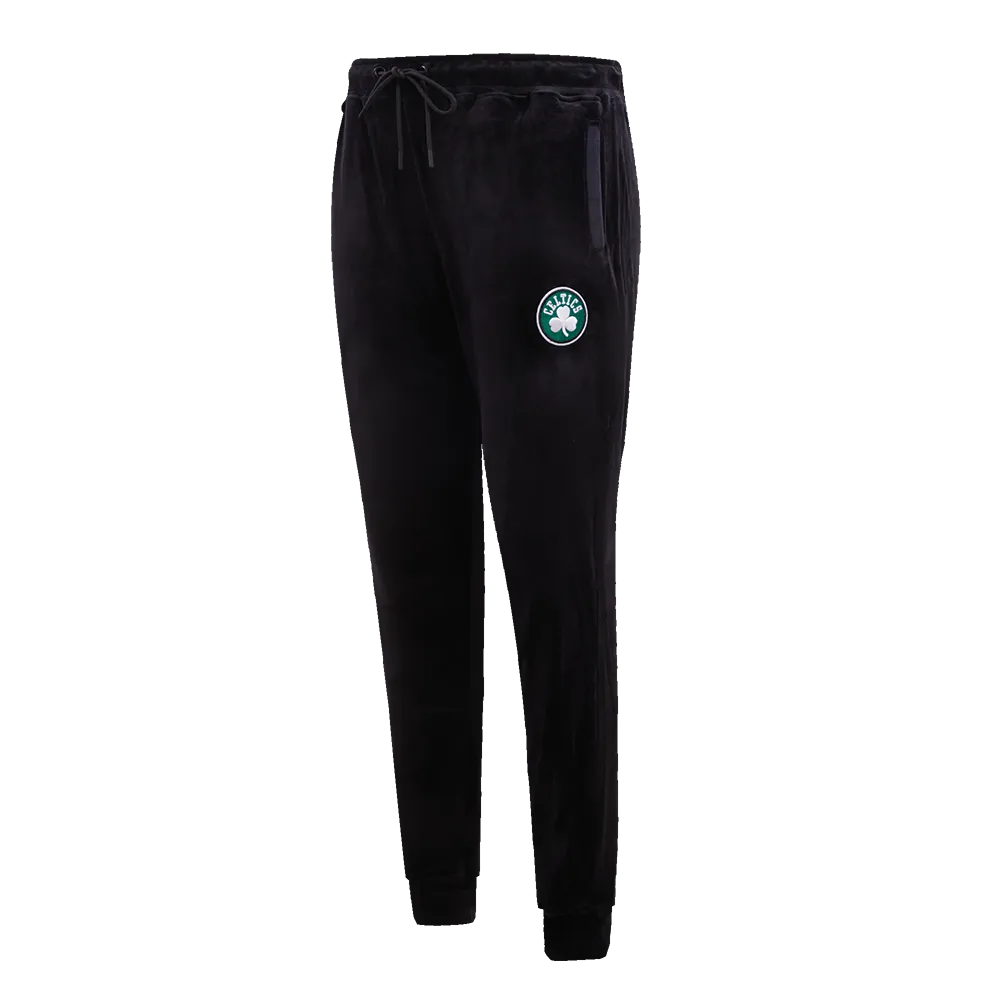NBA BOSTON CELTICS CLASSIC HIGH RISE WOMEN'S VELOUR JOGGER (BLACK)